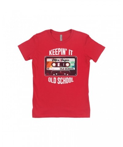 Music Life Ladies' Boyfriend T-Shirt | Keepin' It Old School Shirt $9.83 Shirts