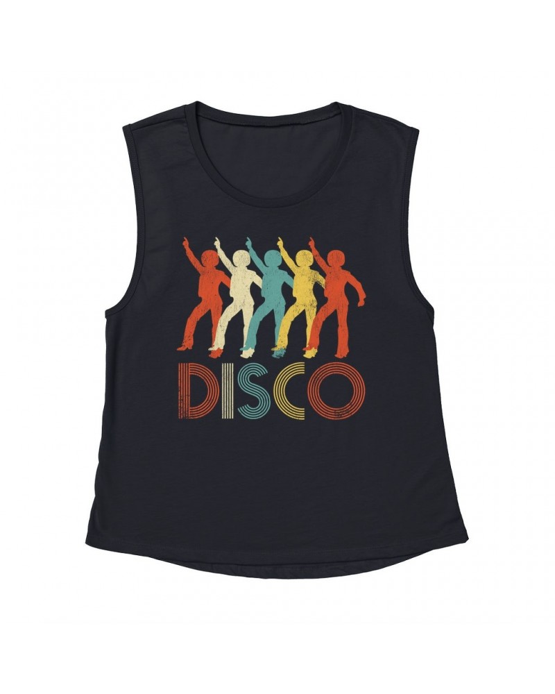 Music Life Muscle Tank | Colorful Disco Design Distressed Tank Top $9.86 Shirts