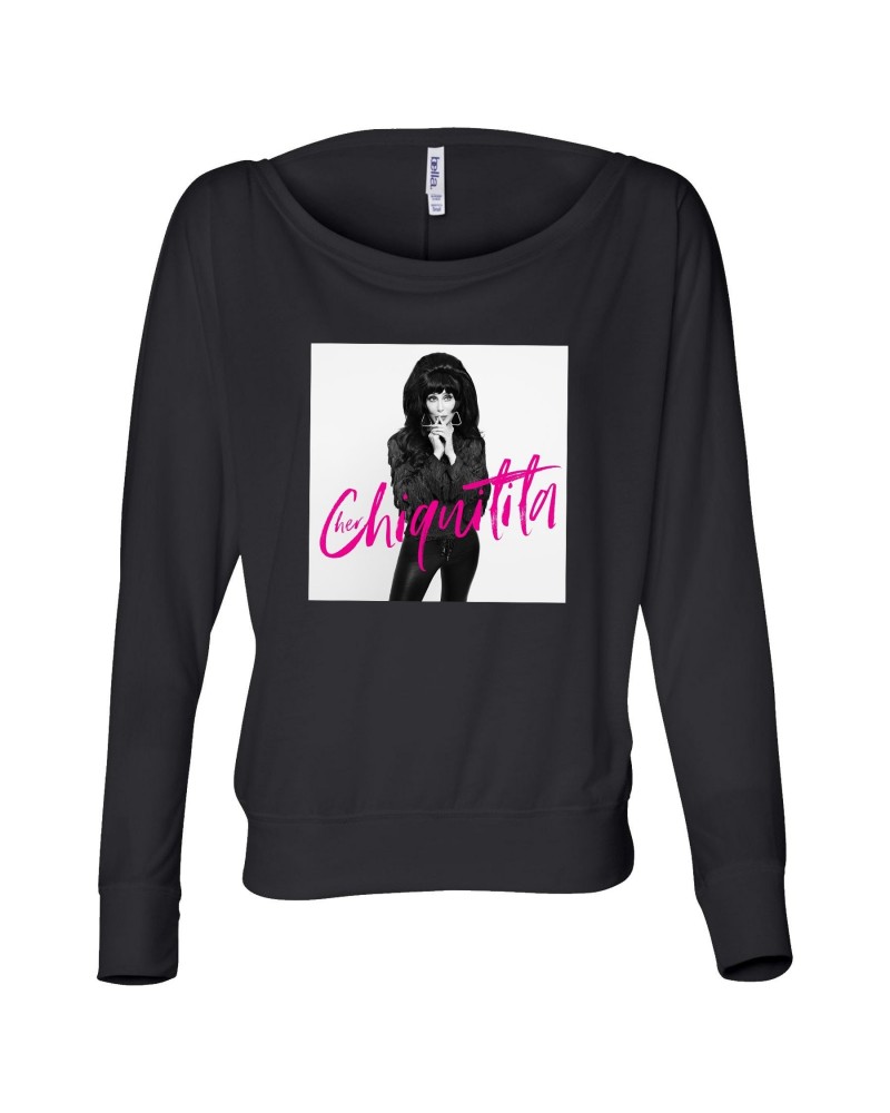 Cher Chiquitita Photo Long Sleeve Tee Black $7.98 Shirts