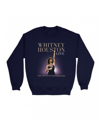 Whitney Houston Sweatshirt | Greatest Performances Live Album Cover Sweatshirt $4.80 Sweatshirts