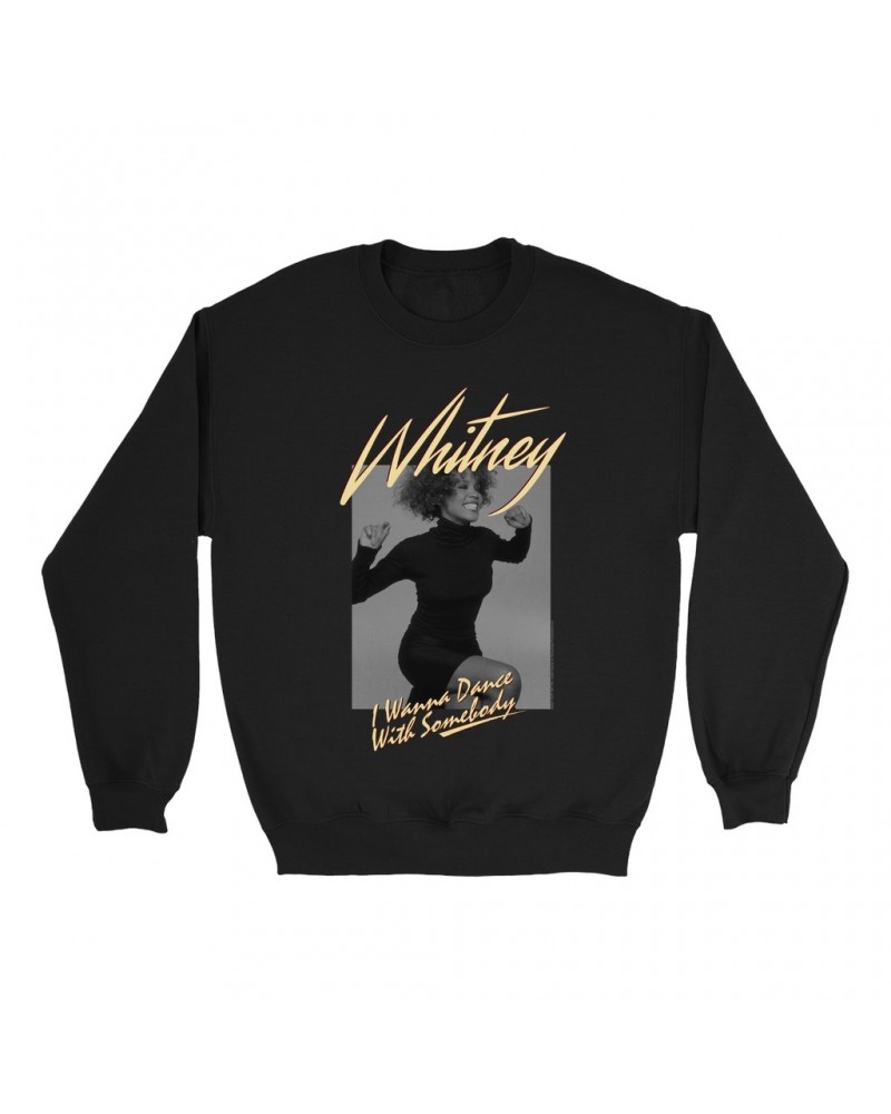 Whitney Houston Sweatshirt | I Wanna Dance With Somebody Ivory Design Sweatshirt $5.59 Sweatshirts