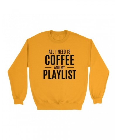 Music Life Colorful Sweatshirt | All I Need Is Coffee & Music Sweatshirt $5.71 Sweatshirts