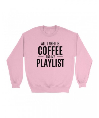 Music Life Colorful Sweatshirt | All I Need Is Coffee & Music Sweatshirt $5.71 Sweatshirts