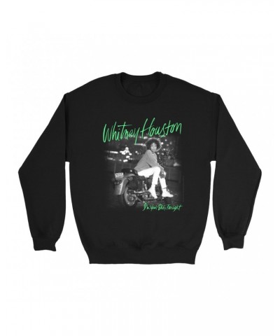 Whitney Houston Sweatshirt | I'm Your Baby Tonight Album Cover Green Design Sweatshirt $8.87 Sweatshirts