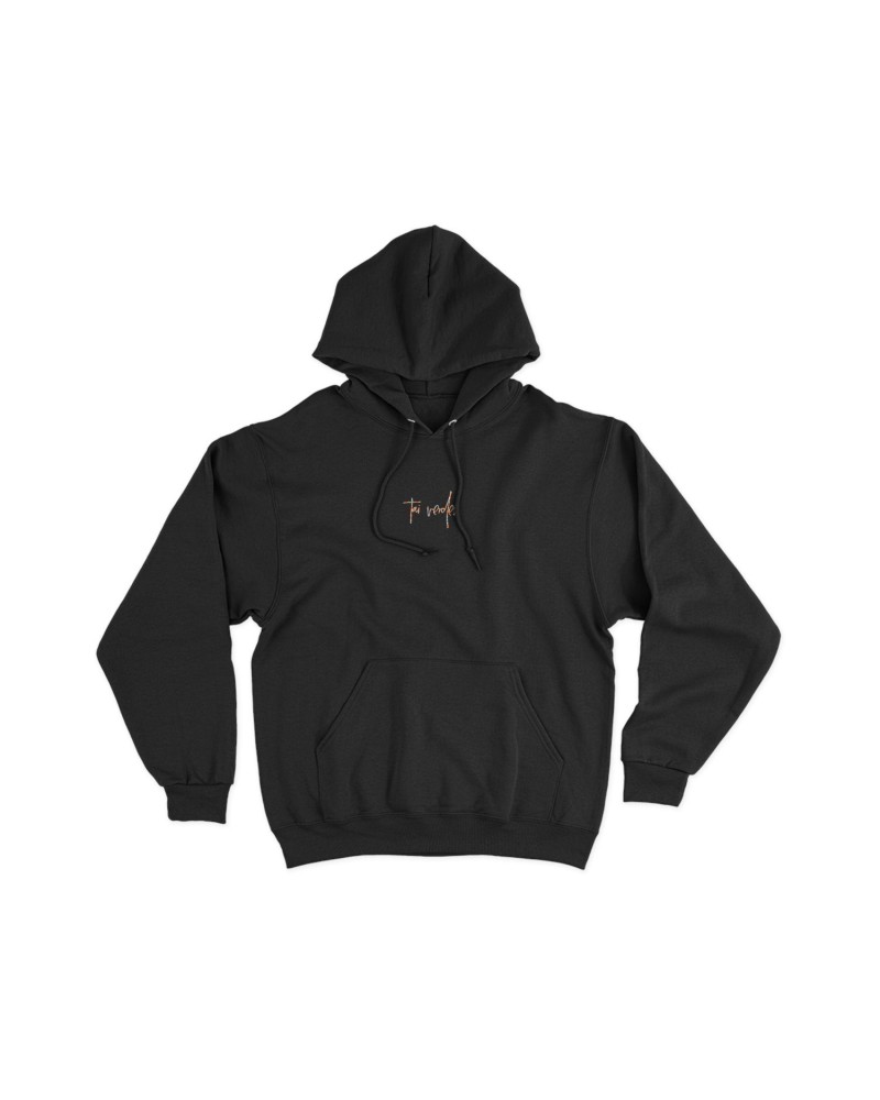 Tai Verdes Embroidered Black Script Hoodie $7.24 Sweatshirts