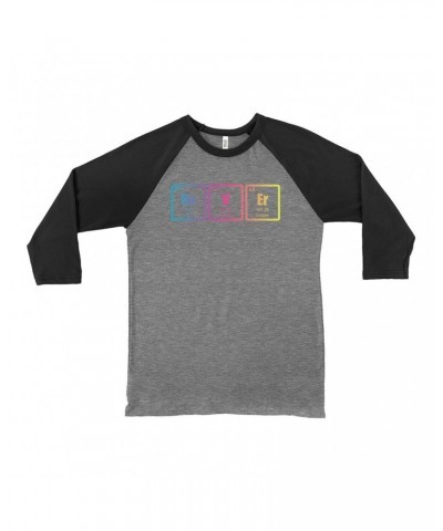 Music Life 3/4 Sleeve Baseball Tee | Raver Periodic Table Ombre Design Shirt $5.39 Shirts