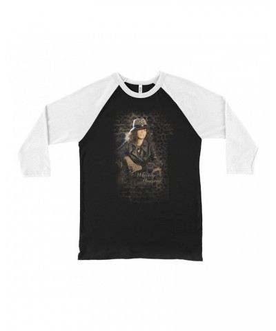 Whitney Houston 3/4 Sleeve Baseball Tee | Whitney Leopard Hat Photo Design Distressed Shirt $7.21 Shirts