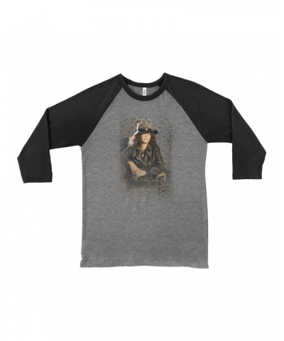 Whitney Houston 3/4 Sleeve Baseball Tee | Whitney Leopard Hat Photo Design Distressed Shirt $7.21 Shirts
