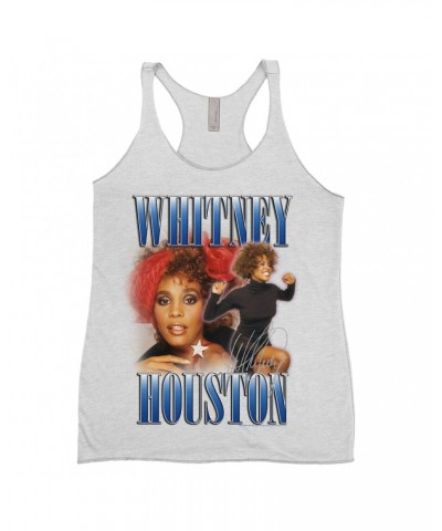 Whitney Houston Ladies' Tank Top | Blue Collage Duo Shirt $8.18 Shirts