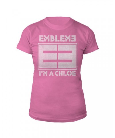 Emblem3 I'm A Chloe Block Logo Pink Girl's Tee $6.97 Shirts