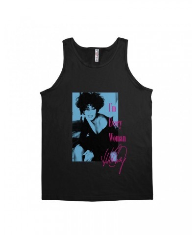 Whitney Houston Unisex Tank Top | I'm Every Woman Pink And Turquoise Inverted Design Shirt $6.45 Shirts
