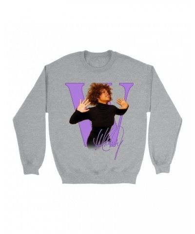 Whitney Houston Sweatshirt | Purple "W" Is For Whitney Sweatshirt $6.47 Sweatshirts