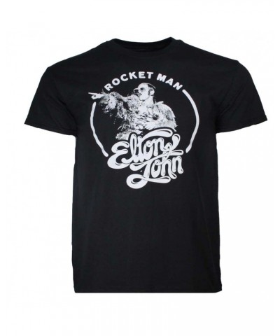 Elton John T Shirt | Elton John Rocket Man Circle T-Shirt $15.69 Shirts
